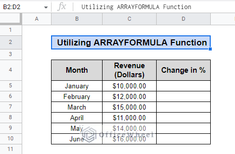 data for arrayformula function