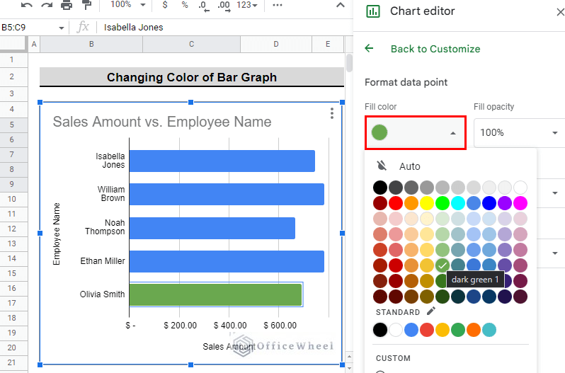 How to Change Color of Bar Graph in Google Sheets (Easy Steps)