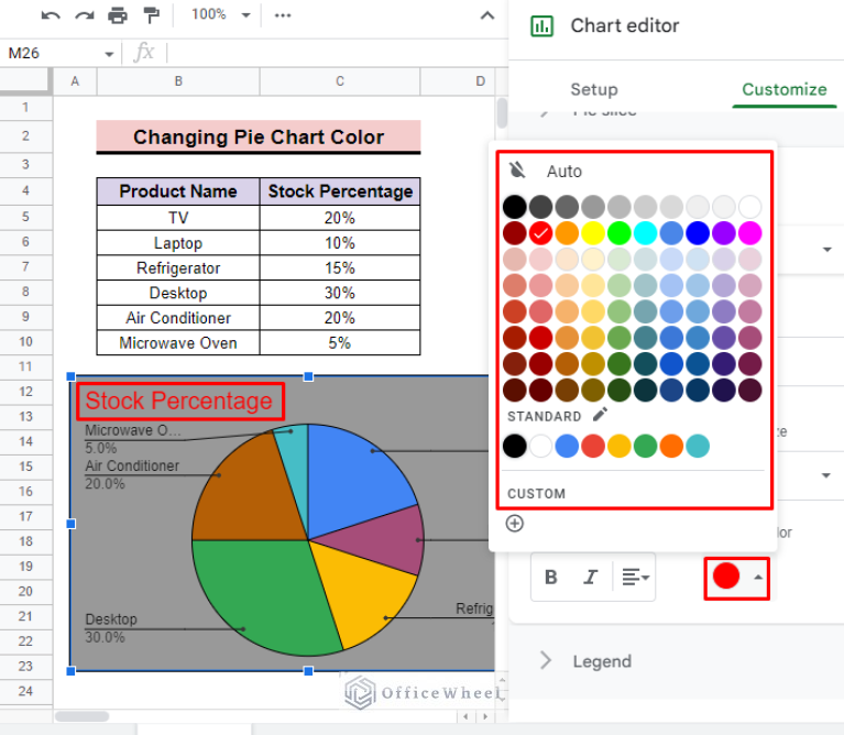 How To Change Pie Chart Colors In Google Sheets