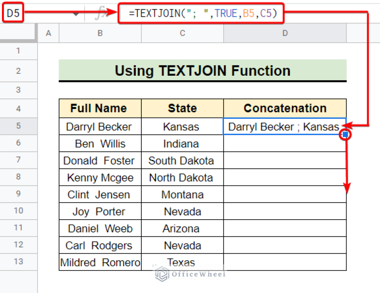 How to Concatenate Strings with Separator in Google Sheets