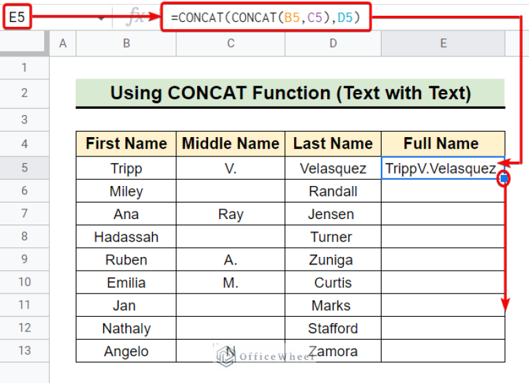 How to Concatenate in Google Sheets (6 Suitable Ways)