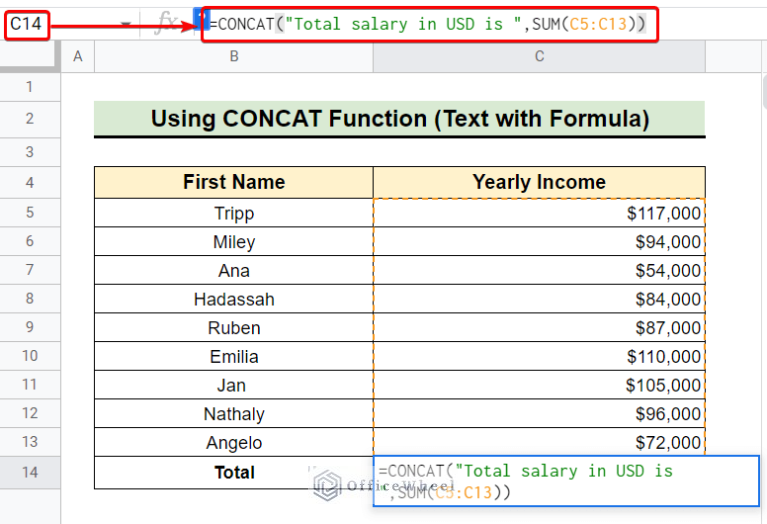 How to Concatenate in Google Sheets (6 Suitable Ways)