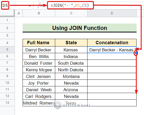 How to Concatenate Strings with Separator in Google Sheets
