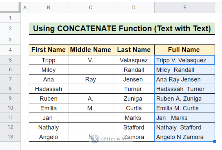 How to Concatenate in Google Sheets (6 Suitable Ways)