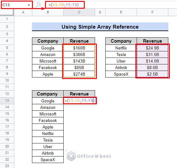 merging data using simple array reference