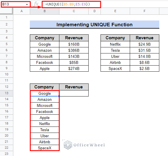 How to Concatenate Two Columns in Google Sheets - OfficeWheel