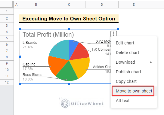 selecting move to own sheet