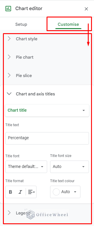 customise tab in chart editor of google sheets