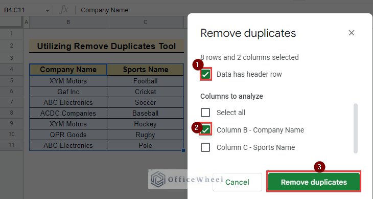 removing duplicates of how to filter unique values in google sheets