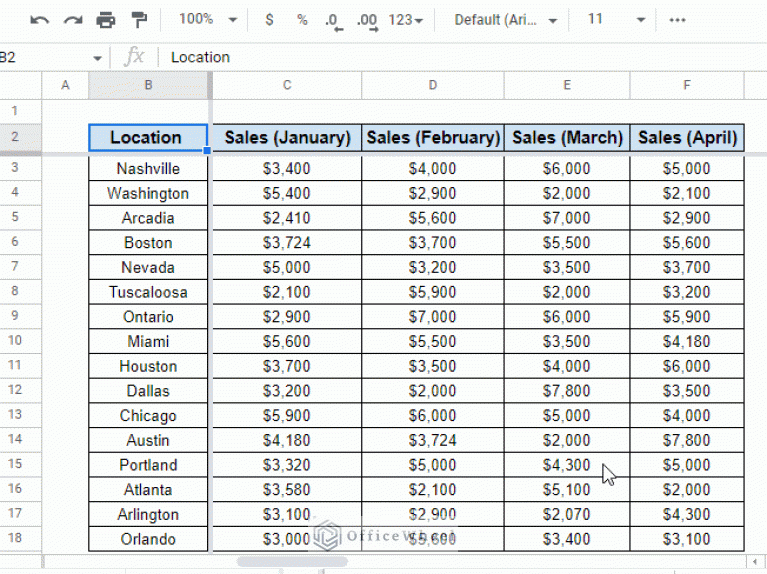 How to Freeze Rows and Columns in Google Sheets - OfficeWheel