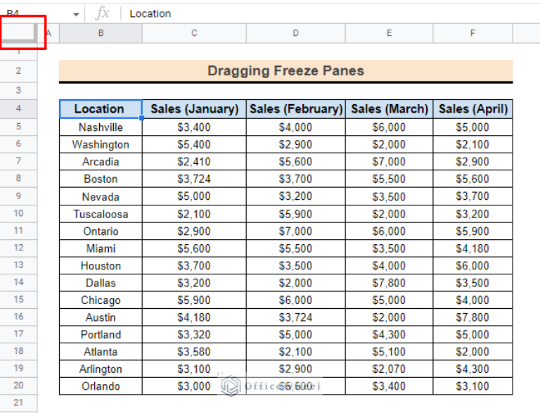 How to Freeze Rows and Columns in Google Sheets OfficeWheel