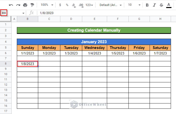 Inserting date to a new row