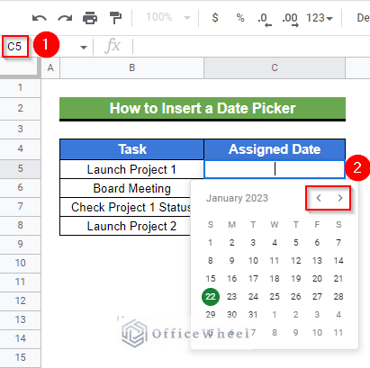 Inserting a date from date picker in Google Sheets