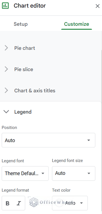 Opening Chart Editor Window to Insert a Legend in Google Sheets
