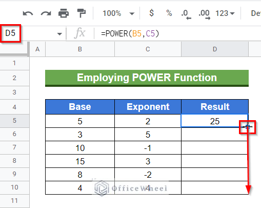 Using Fill Handle tool to copy the formula to other cells