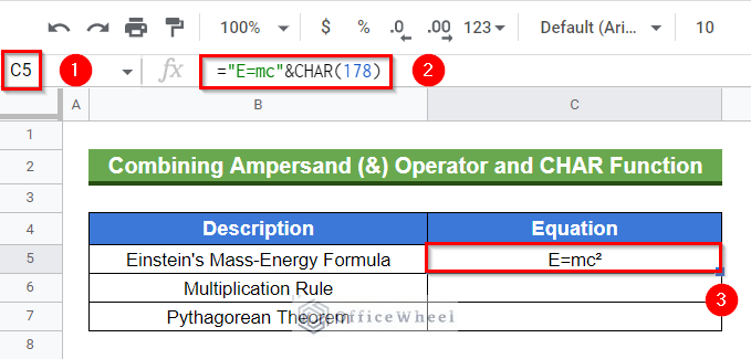 Exponent Ascii Code How to Insert an Exponent in Google Sheets (3 Easy Ways)