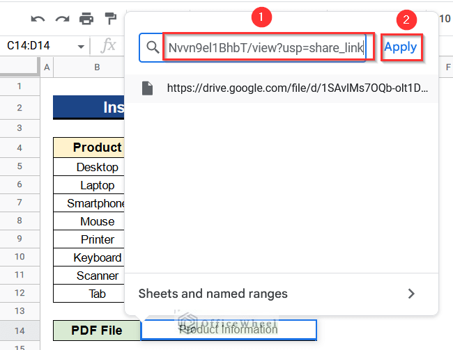 Pasting PDF File Link in Link Box