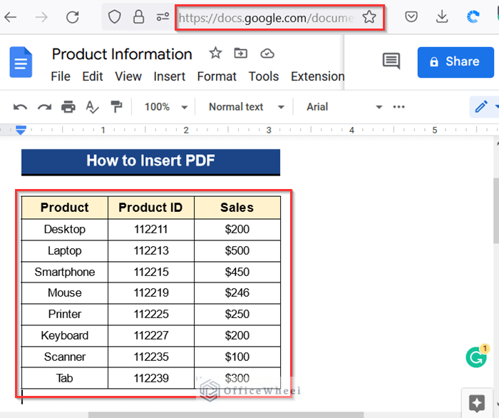 Copying Values from Google Docs