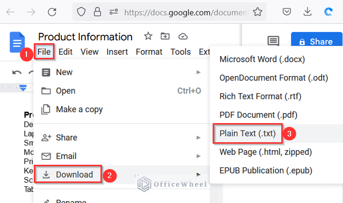 Downloading Docs As Plain Text File