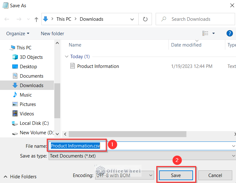 Saving Text File in CSV Format