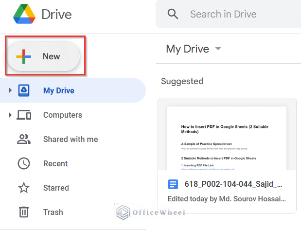 Opening Google Drive