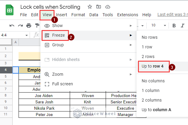 How To Lock Cells In Google Sheets When Scrolling