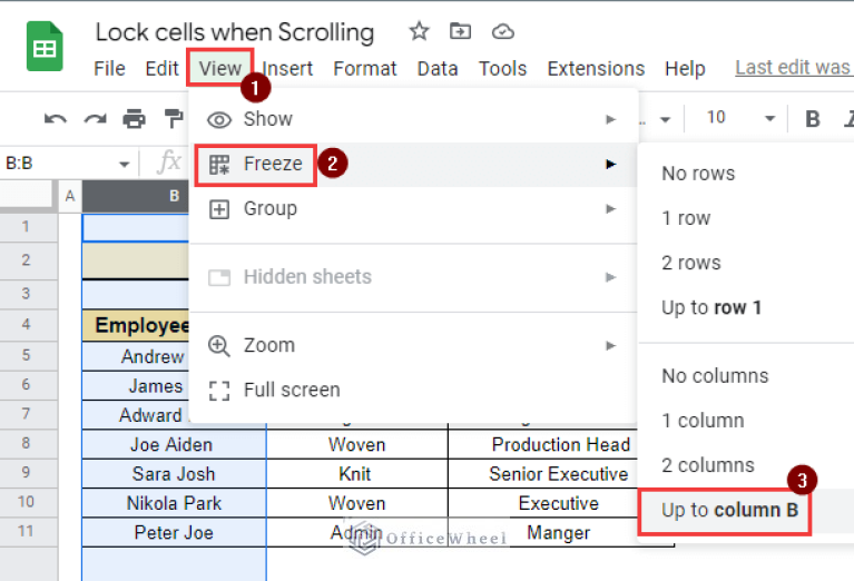 How To Lock Cells In Google Sheets When Scrolling