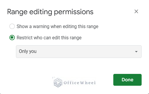 range editing permissions pop up