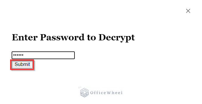 entering password to decrypt data