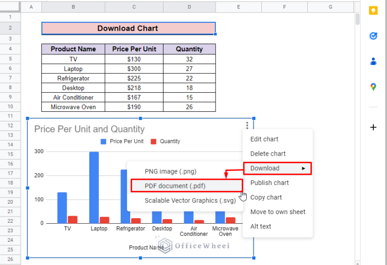 How to print a chart in google sheets 3 simple ways 