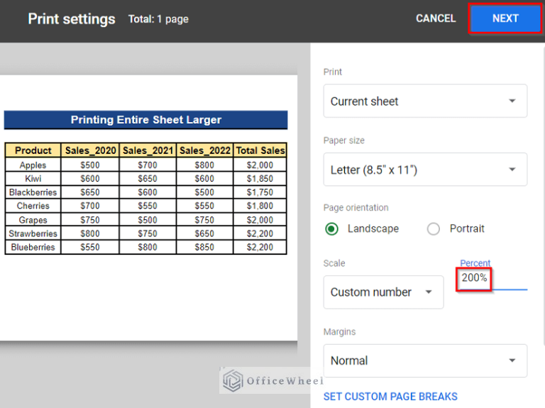 how-to-print-bigger-in-google-sheets-2-simple-examples