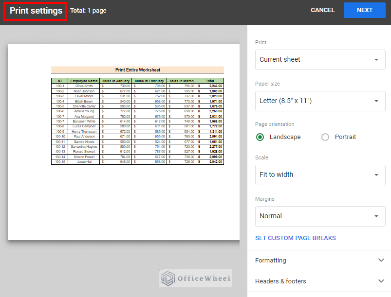 How To Print In Landscape In Google Sheets 2 Simple Ways 