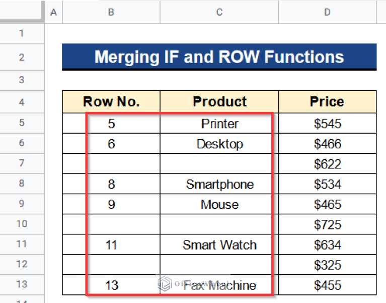 How to Print Row Numbers in Google Sheets (4 Useful Methods)
