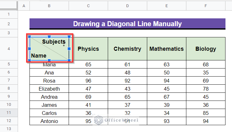 How to Split a Cell Diagonally in Google Sheets (3 Quick Ways)
