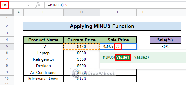 add value in google sheets
