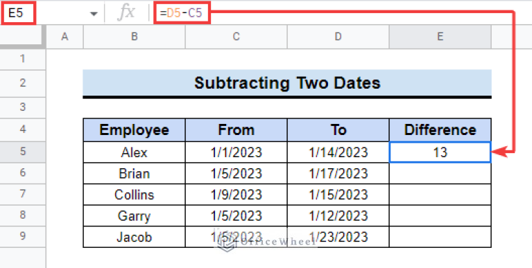  how to subtract two cells in google sheets 4 simple ways 