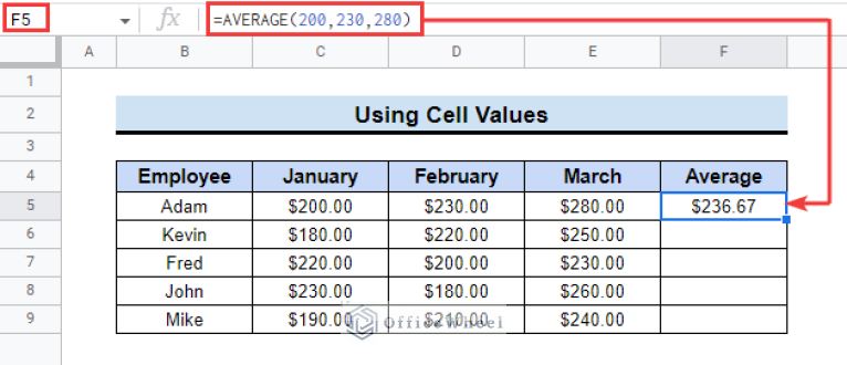 How to Use AVERAGE Function in Google Sheets (4 Examples)