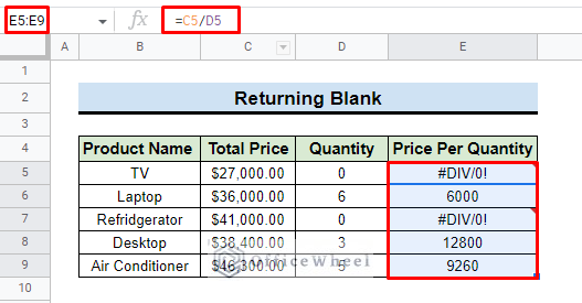 select column in google sheets