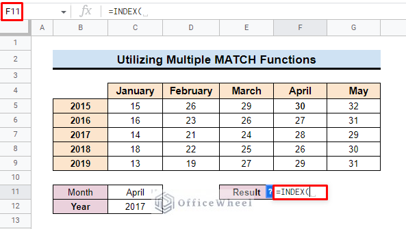 insert index function in google sheets