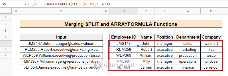 How to Use SPLIT Function in Google Sheets (5 Ideal Examples)