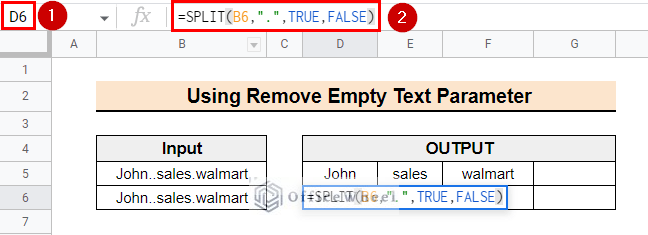 Using Remove Empty text parameter in SPLIT function