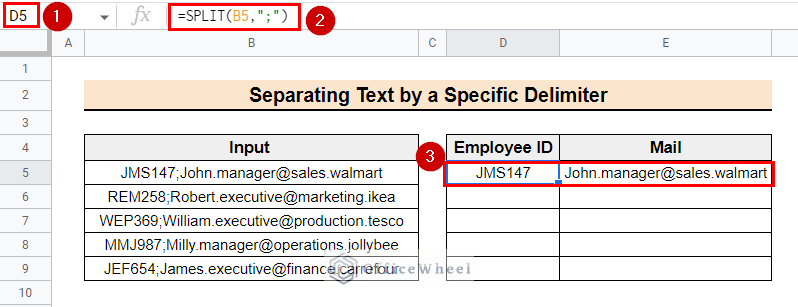 How to Use SPLIT Function in Google Sheets (5 Ideal Examples)