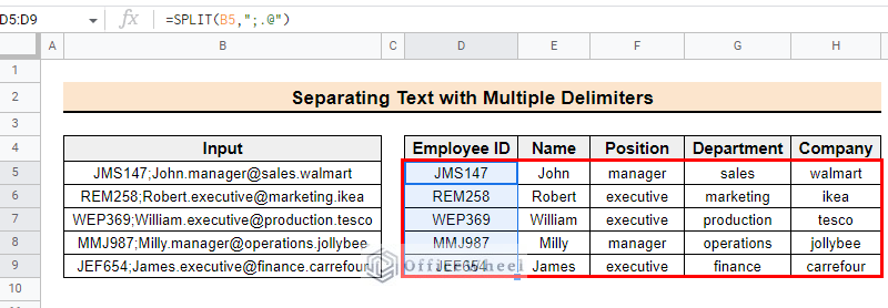 How to Use SPLIT Function in Google Sheets (5 Ideal Examples)