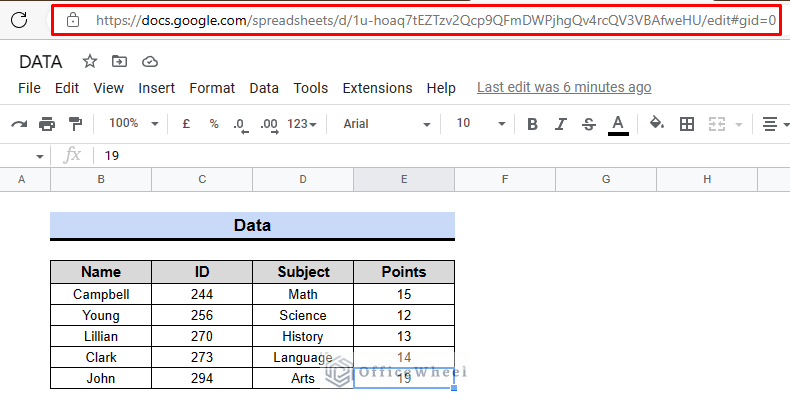 how to copy url of a different google spreadsheet