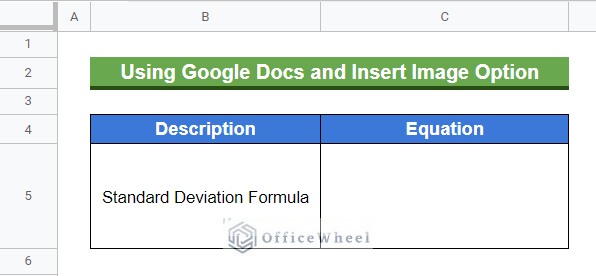 Dataset for demonstrating how to insert a complex equation as image in Google Sheets