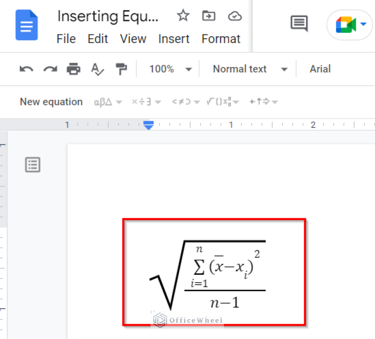 Insert Equation In Google Sheets