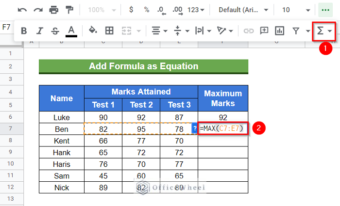 Alternate ways to insert formulas as equation