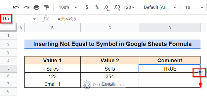 Using Fill Handle icon to Copy the formula in other Cells