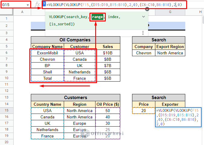 how to use vlookup for searching value