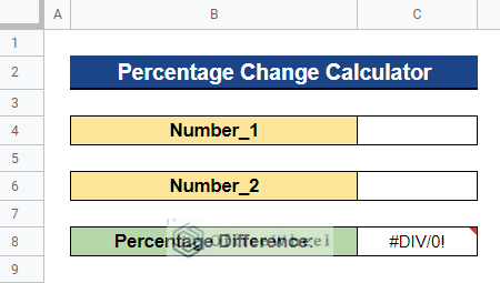 Percent Change Calculator in Google Sheets